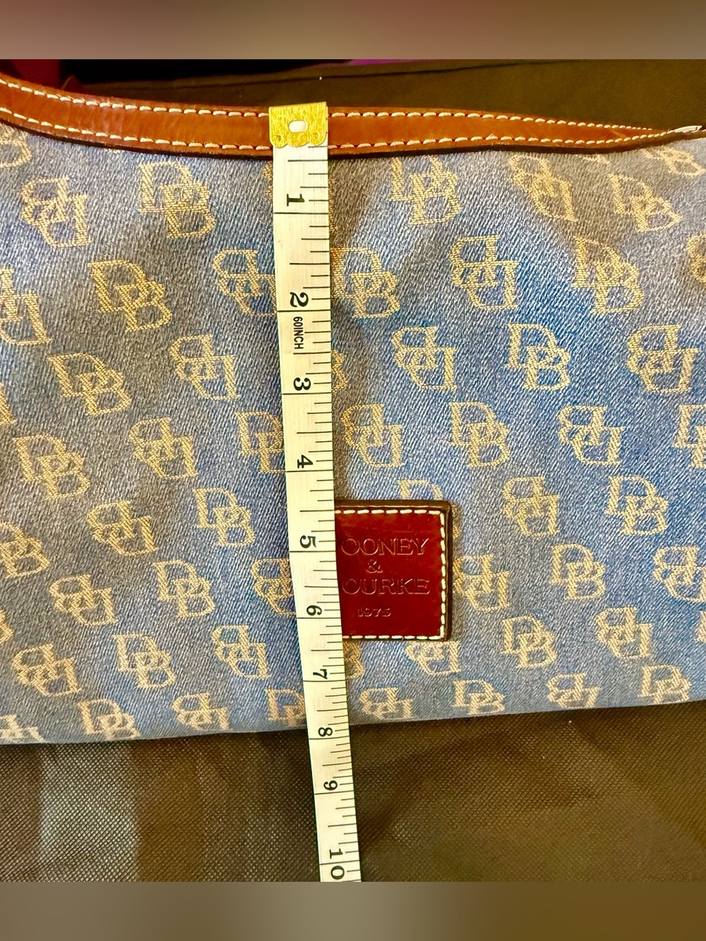 Dooney & Bourke Blue Denim Logo Shoulder Bag with Wallet and Wristlet - Picture 12 of 16